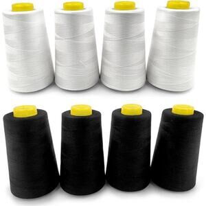 NEW Tortoise 8 Black White Thread Cones Serger Overlock‎ Quilting Machine